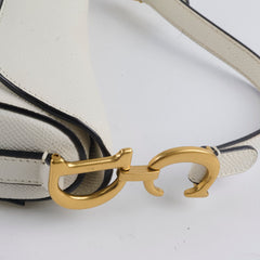 Dior Mini Saddle Bag White
