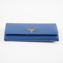 Prada Blue Saffiano Wallet