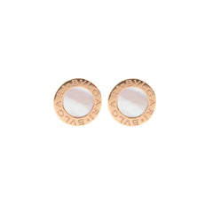 Bvlgari 18k Mother Of Pearl MOP Earrings Rose Gold