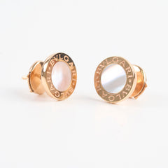 Bvlgari 18k Mother Of Pearl MOP Earrings Rose Gold