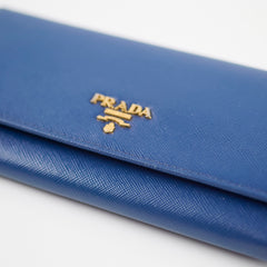 Prada Blue Saffiano Wallet