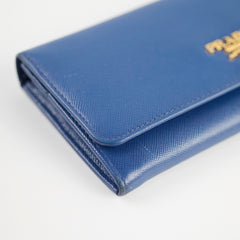 Prada Blue Saffiano Wallet