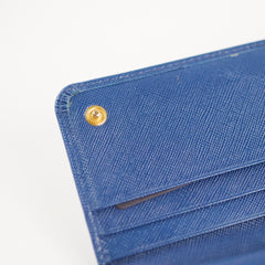 Prada Blue Saffiano Wallet