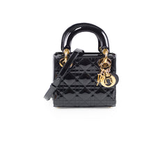 Christian Dior Lady Dior Mini Patent Black