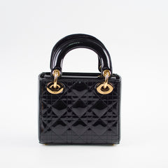 Christian Dior Lady Dior Mini Patent Black