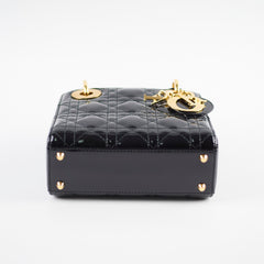 Christian Dior Lady Dior Mini Patent Black