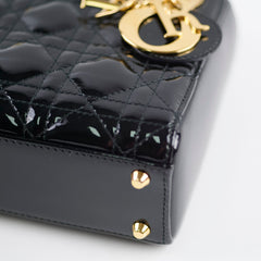 Christian Dior Lady Dior Mini Patent Black