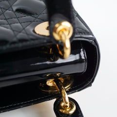 Christian Dior Lady Dior Mini Patent Black