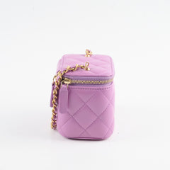 Chanel Mini Pearl Crush Vanity Purple Lambskin