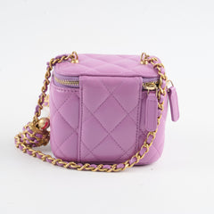 Chanel Mini Pearl Crush Vanity Purple Lambskin