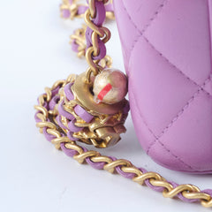 Chanel Mini Pearl Crush Vanity Purple Lambskin