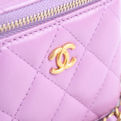 Chanel Mini Pearl Crush Vanity Purple Lambskin