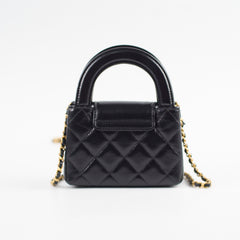 Chanel Micro Kelly Shopper Bag Black Microchipped