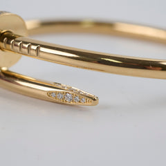 Cartier Juste Un Clou JUC Yellow Gold Diamonds Bracelet Size 15