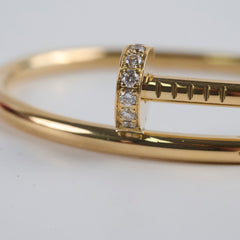 Cartier Juste Un Clou JUC Yellow Gold Diamonds Bracelet Size 15