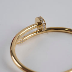 Cartier Juste Un Clou JUC Yellow Gold Diamonds Bracelet Size 15