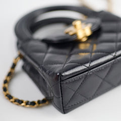 Chanel Micro Kelly Shopper Bag Black Microchipped