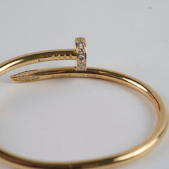 Cartier Juste Un Clou JUC Yellow Gold Diamonds Bracelet Size 15