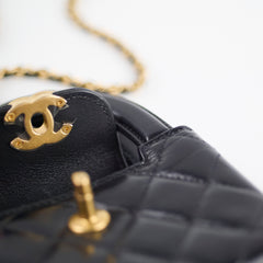 Chanel Micro Kelly Shopper Bag Black Microchipped