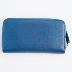 Chanel Lambskin Zip Wallet Blue 23 Series