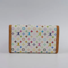 Louis Vuitton Multicolor Fold Long Wallet White