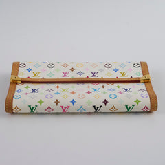 Louis Vuitton Multicolor Fold Long Wallet White