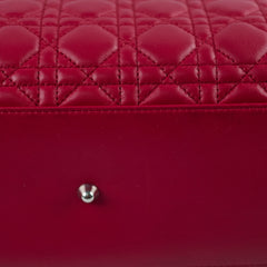 Christina Dior Cannage Soft Leather Tote Red