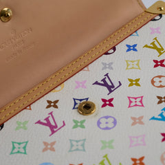 Louis Vuitton Multicolor Fold Long Wallet White