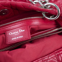 Christina Dior Cannage Soft Leather Tote Red