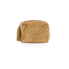 Chanel Vintage 1991-1994 Camera Bag Beige Caviar