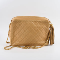 Chanel Vintage 1991-1994 Camera Bag Beige Caviar