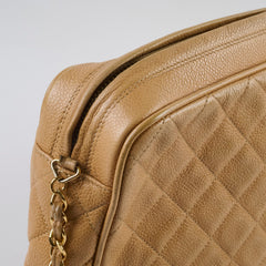 Chanel Vintage 1991-1994 Camera Bag Beige Caviar
