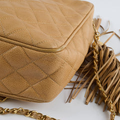 Chanel Vintage 1991-1994 Camera Bag Beige Caviar