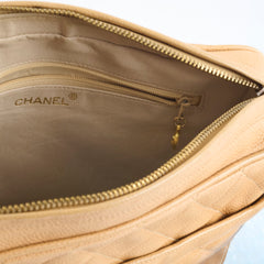 Chanel Vintage 1991-1994 Camera Bag Beige Caviar