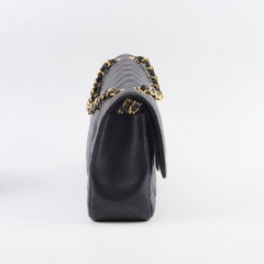 Chanel Double Flap Jumbo Black Caviar GHW 22 series