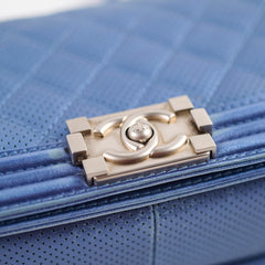 Chanel Old Medium Boy Metallic Blue