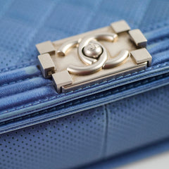 Chanel Old Medium Boy Metallic Blue
