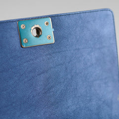 Chanel Old Medium Boy Metallic Blue