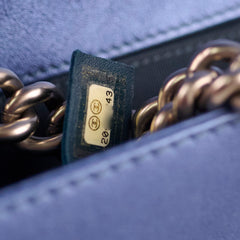 Chanel Old Medium Boy Metallic Blue