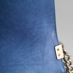 Chanel Old Medium Boy Metallic Blue