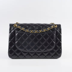 Chanel Double Flap Jumbo Black Lambskin GHW
