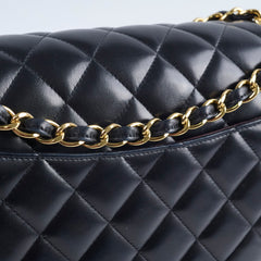 Chanel Double Flap Jumbo Black Lambskin GHW
