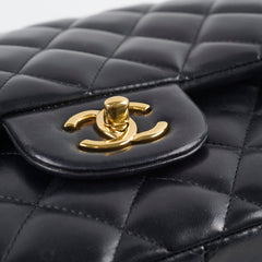 Chanel Double Flap Jumbo Black Lambskin GHW