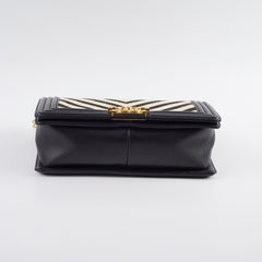 Chanel Tweed Chevron Boy Old Medium Black/ White