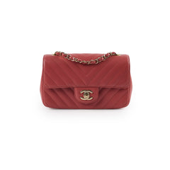 Chanel Mini Rectangular Chevron Calfskin Clay 2018