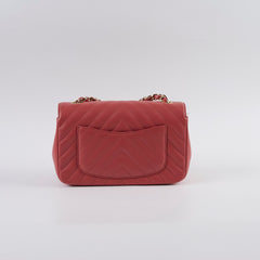 Chanel Mini Rectangular Chevron Calfskin Clay 2018