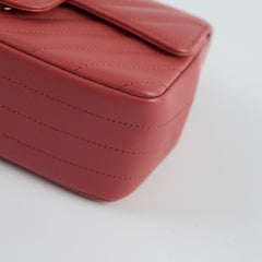 Chanel Mini Rectangular Chevron Calfskin Clay 2018
