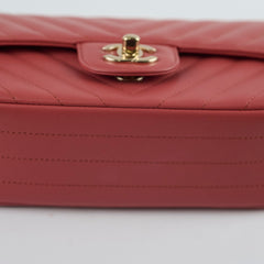 Chanel Mini Rectangular Chevron Calfskin Clay 2018