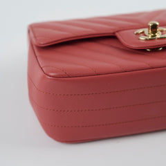 Chanel Mini Rectangular Chevron Calfskin Clay 2018