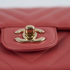 Chanel Mini Rectangular Chevron Calfskin Clay 2018